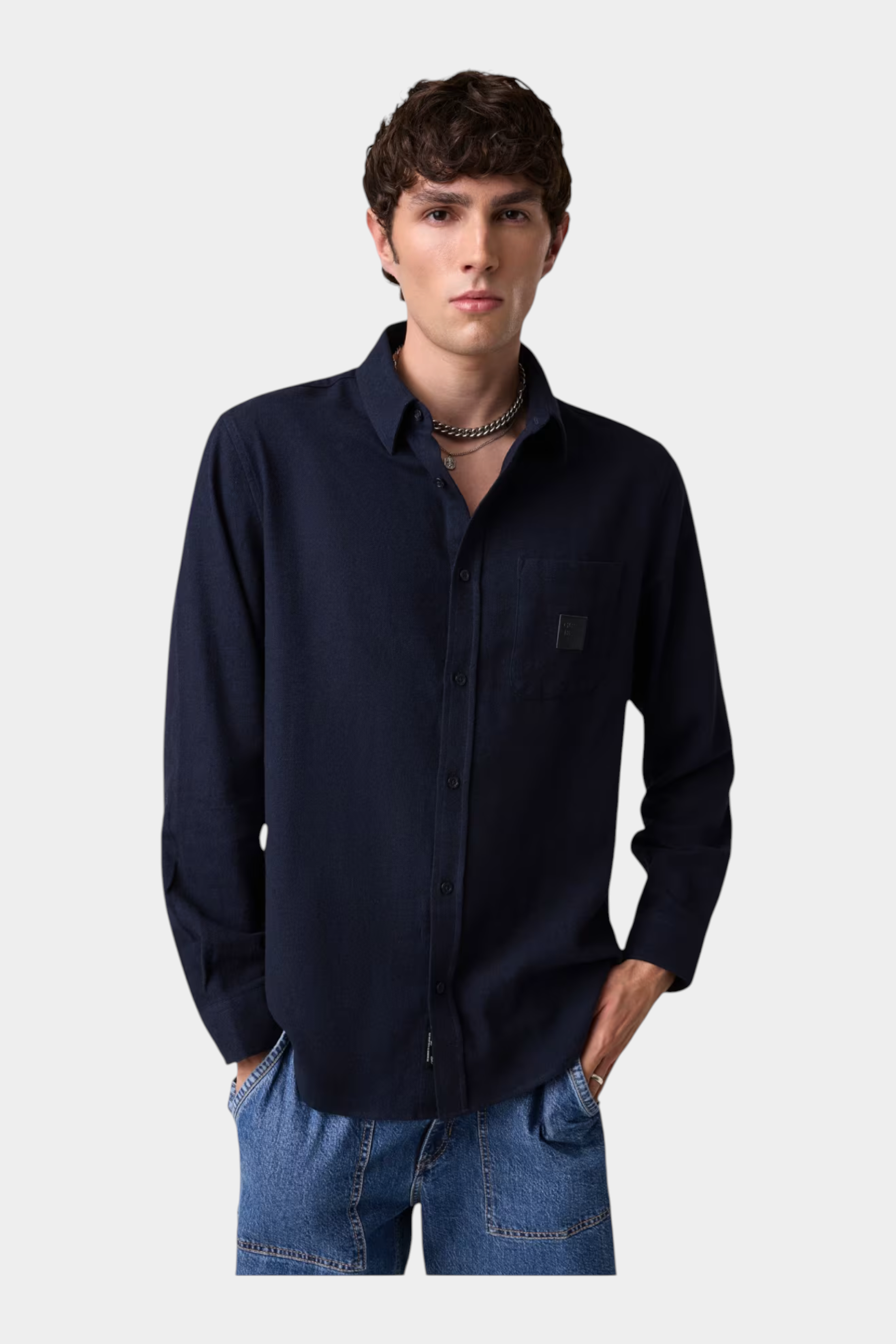 Camicia in flanella uomo blu guess - camicie