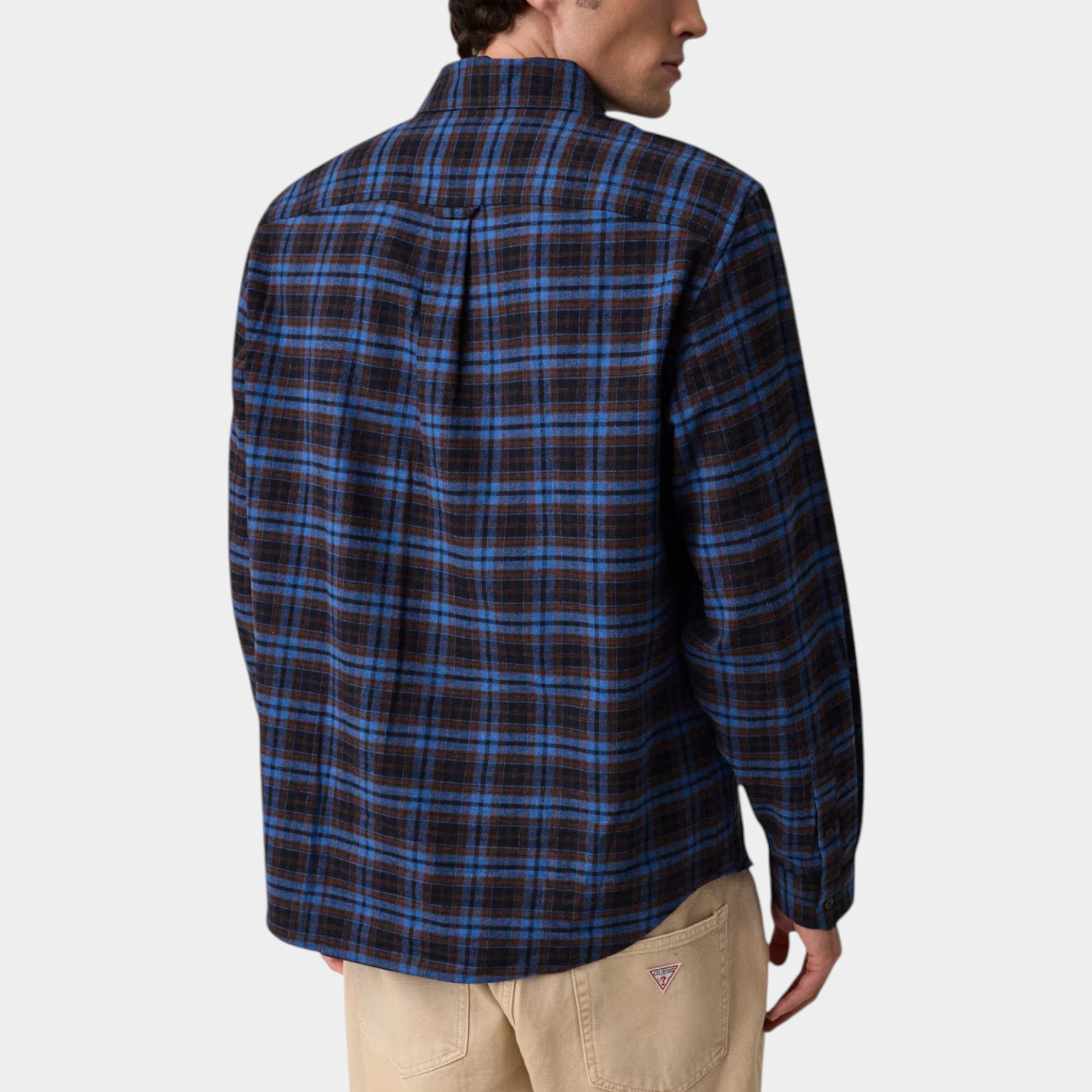 Camicia in flanella uomo blu guess - camicie