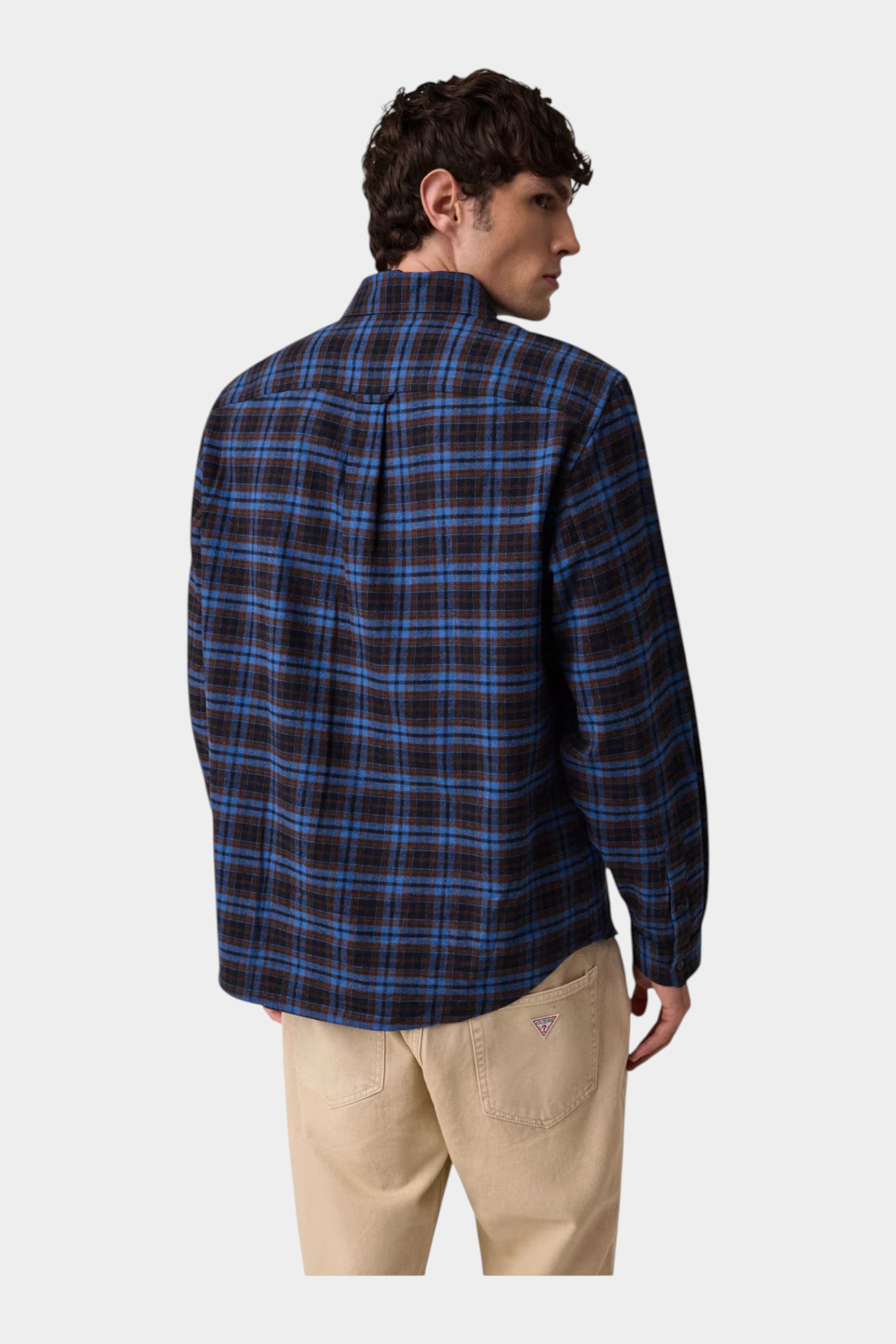 Camicia in flanella uomo blu guess - camicie