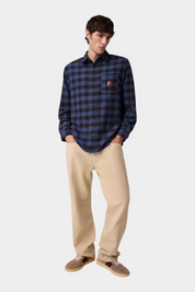Camicia in flanella uomo blu guess - camicie