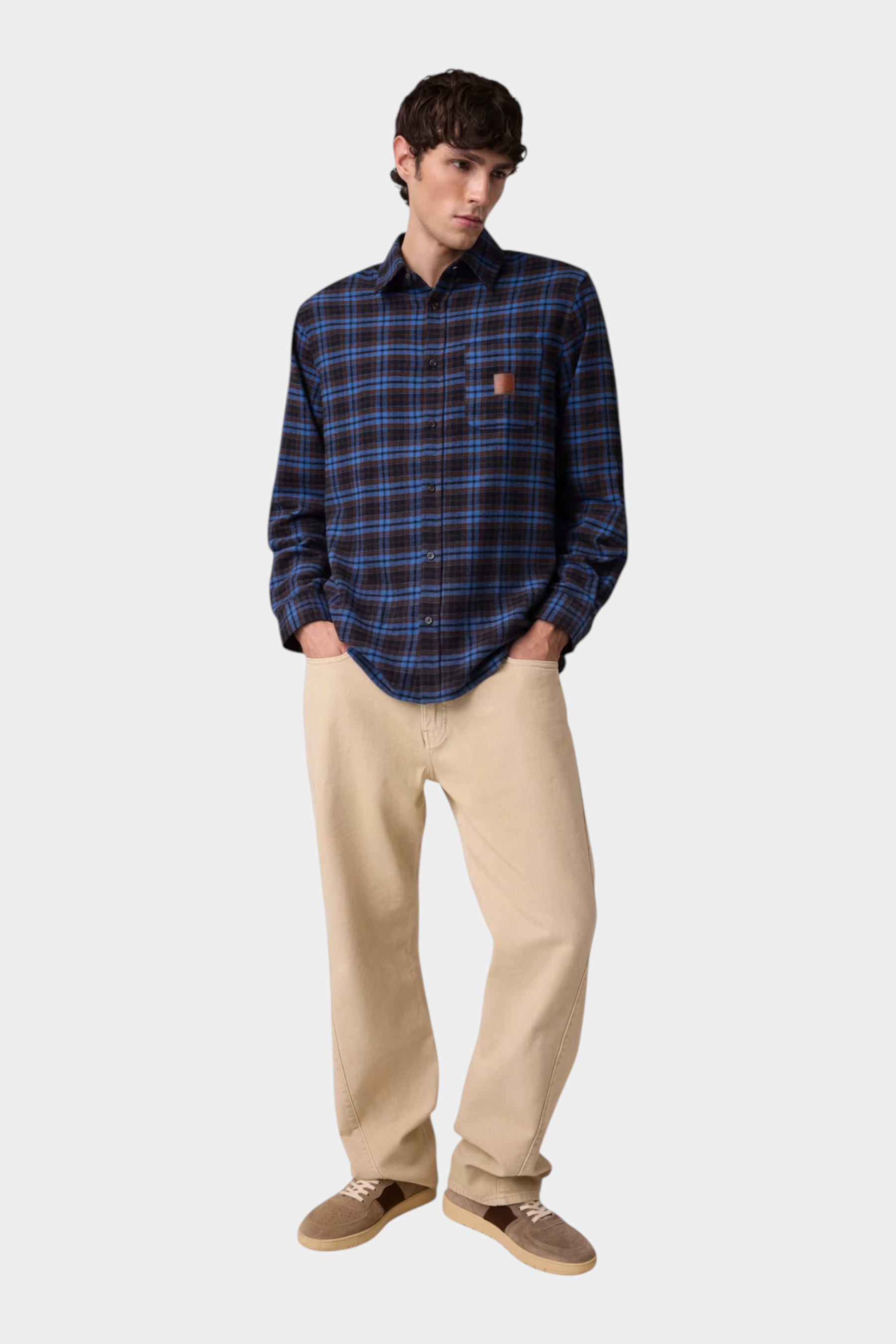 Camicia in flanella uomo blu guess - camicie