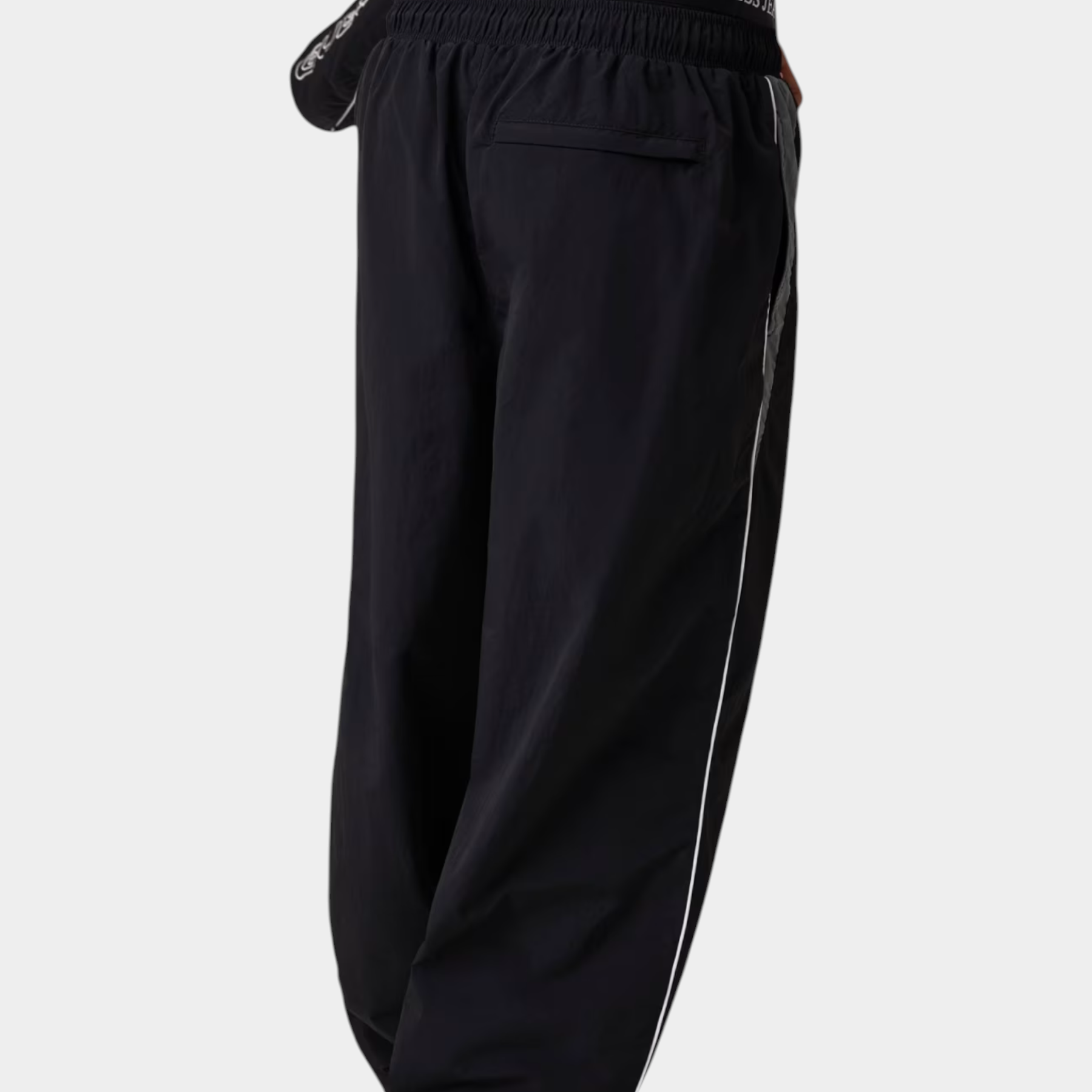 Pantaloni jogger in nylon uomo nero guess