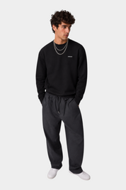 Felpa girocollo con logo uomo nero guess - felpe