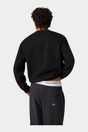 Felpa girocollo con logo uomo nero guess - felpe