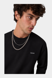 Felpa girocollo con logo uomo nero guess - felpe