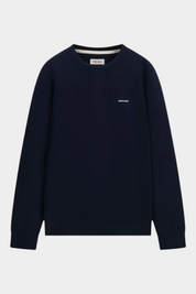 Felpa girocollo con logo uomo blu guess - felpe