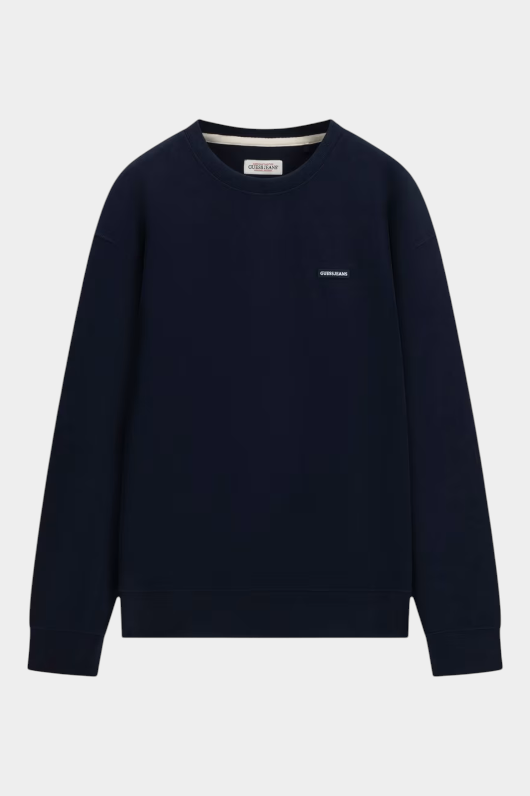 Felpa girocollo con logo uomo blu guess - felpe