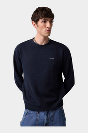 Felpa girocollo con logo uomo blu guess - felpe
