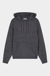 Felpa con cappuccio logo ricamato uomo grigio guess - felpe
