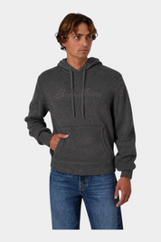 Felpa con cappuccio logo ricamato uomo grigio guess - felpe