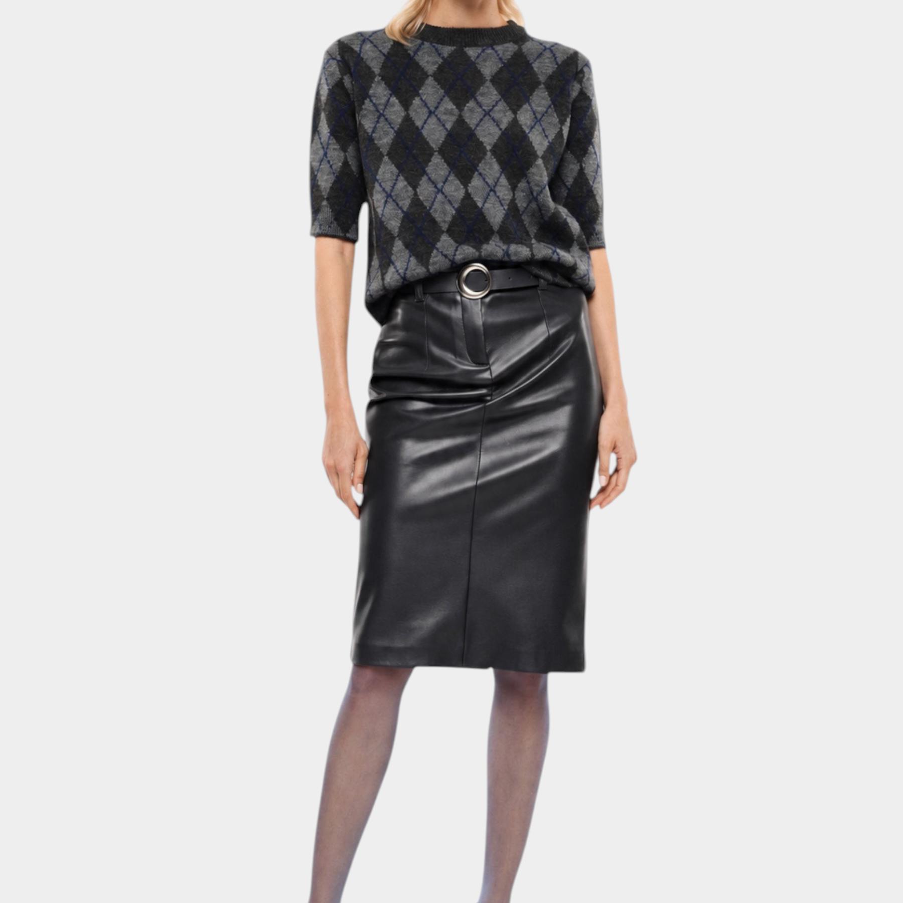 Gonna midi con cintura donna nero imperial - gonne