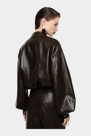 Bomber jacket corta donna marrone imperial - giacche