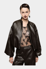 Bomber jacket corta donna marrone imperial - giacche