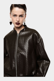 Bomber jacket corta donna marrone imperial - giacche