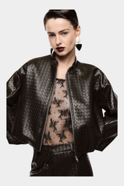 Bomber jacket corta donna marrone imperial - giacche