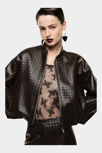 Bomber jacket corta donna marrone imperial - giacche