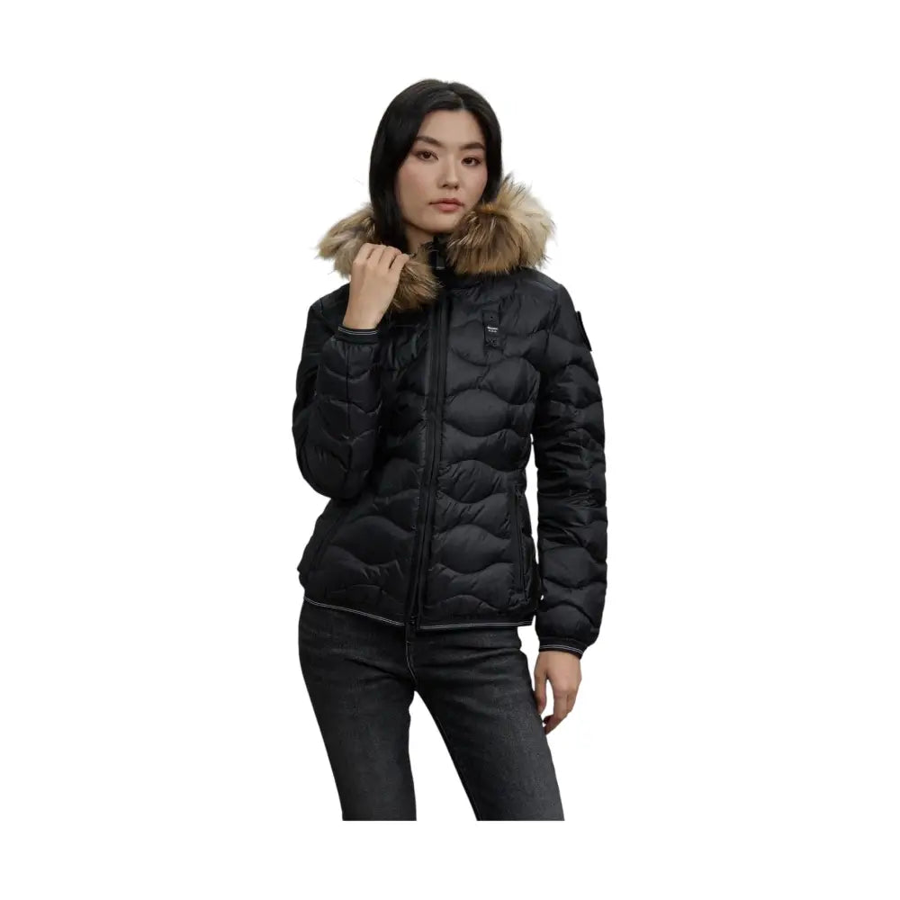 Piumino con bordo in pelliccia aldie Bambina Blauer Blauer