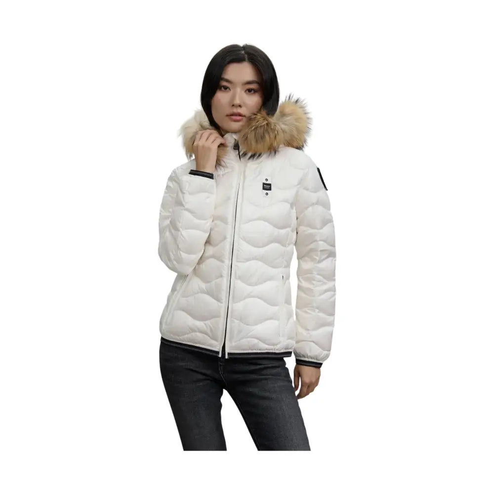 Piumino con bordo in pelliccia aldie Donna Blauer Blauer