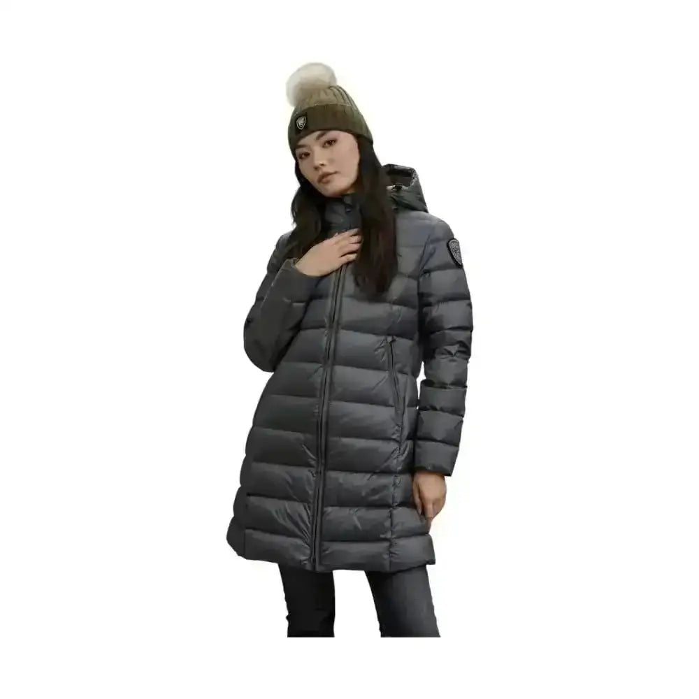 Piumino lungo a righe agnes Donna Blauer - Follower SRL