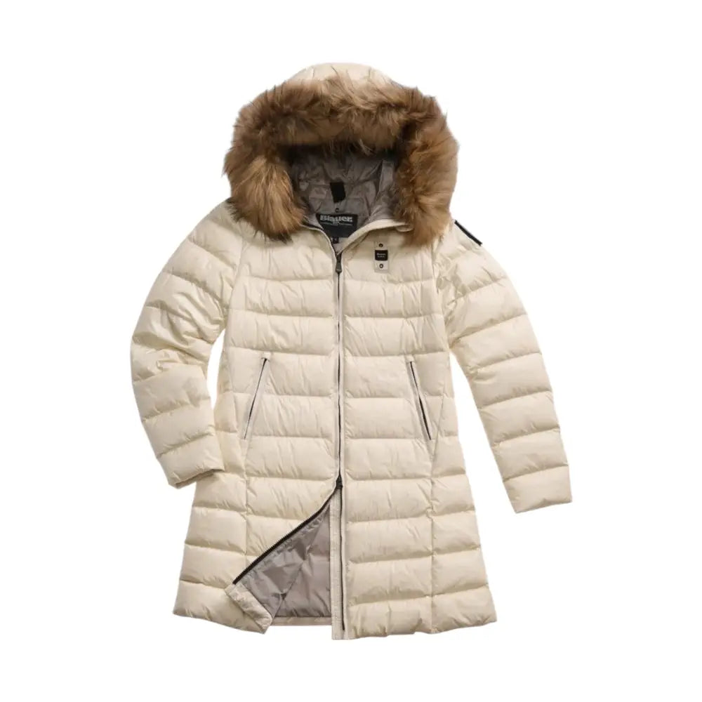 Piumino lungo con pelliccia kristin Donna Blauer Blauer