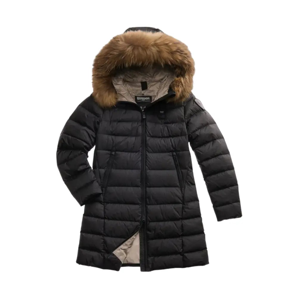 Piumino lungo con pelliccia kristin Donna Blauer Blauer