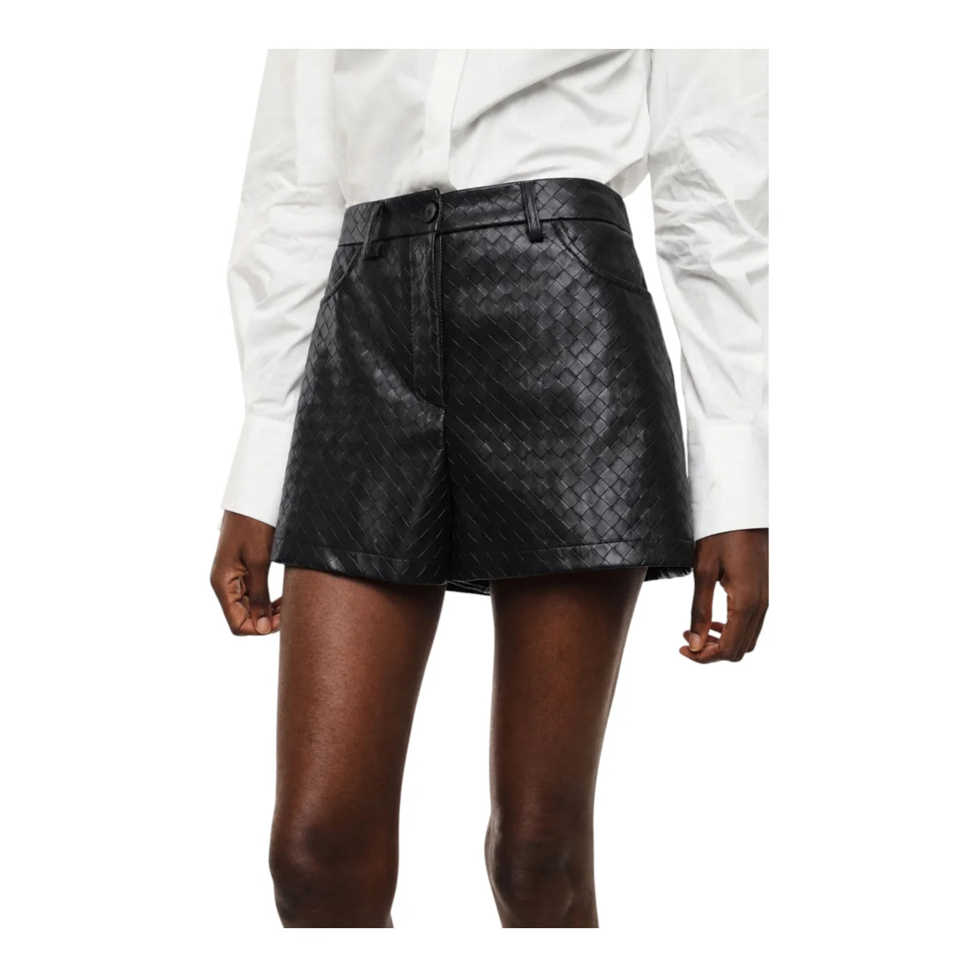 Shorts regular-fit con motivo geometrico e tasche donna nero imperial