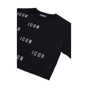 T-shirt Bambina Dsquared2 Icon cropped glitter Dsquared2