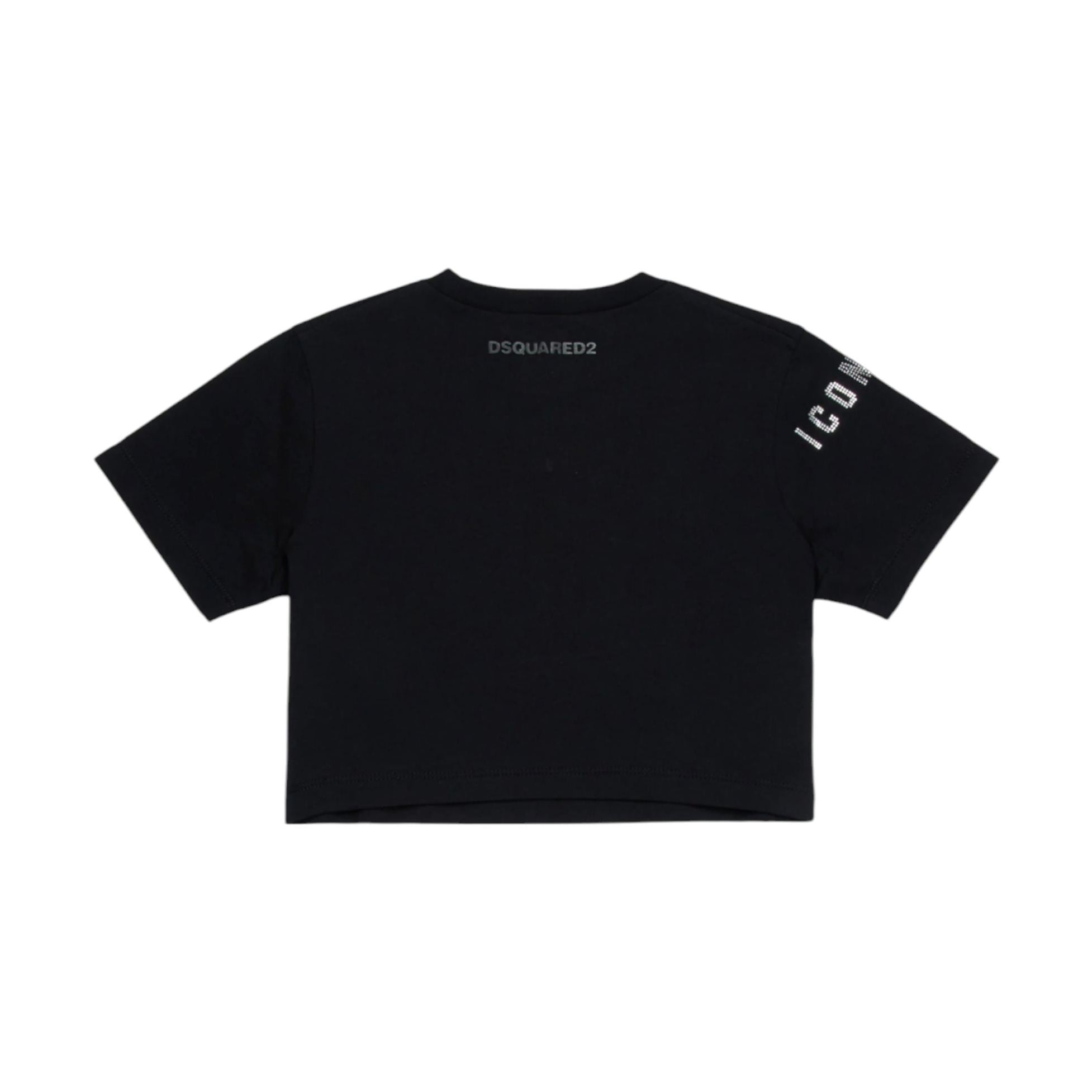 T-shirt Bambina Dsquared2 Icon cropped glitter Dsquared2