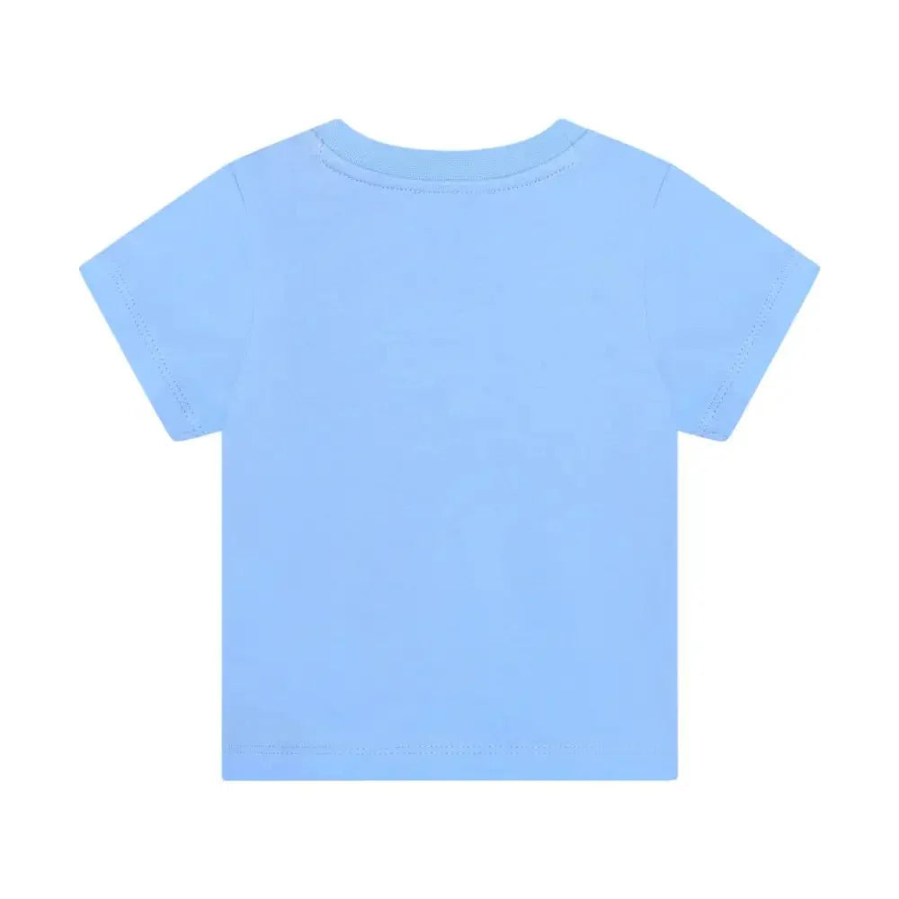 T-shirt bambino unisex kenzo in colore azzurro chiaro con maniche corte e cuciture pulite in cotone