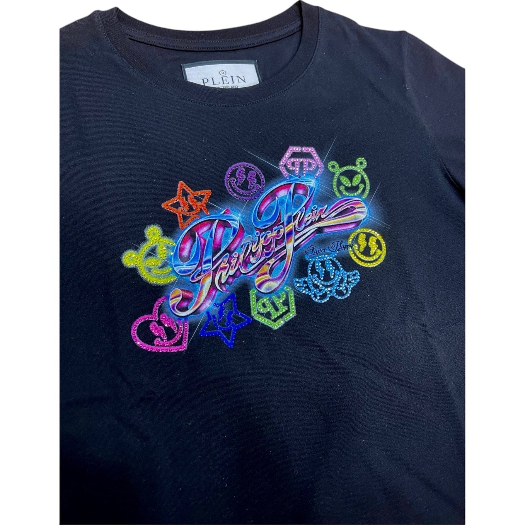 T-shirt Bambino unisex Philipp Plein round neck ss strass smile Philipp Plein