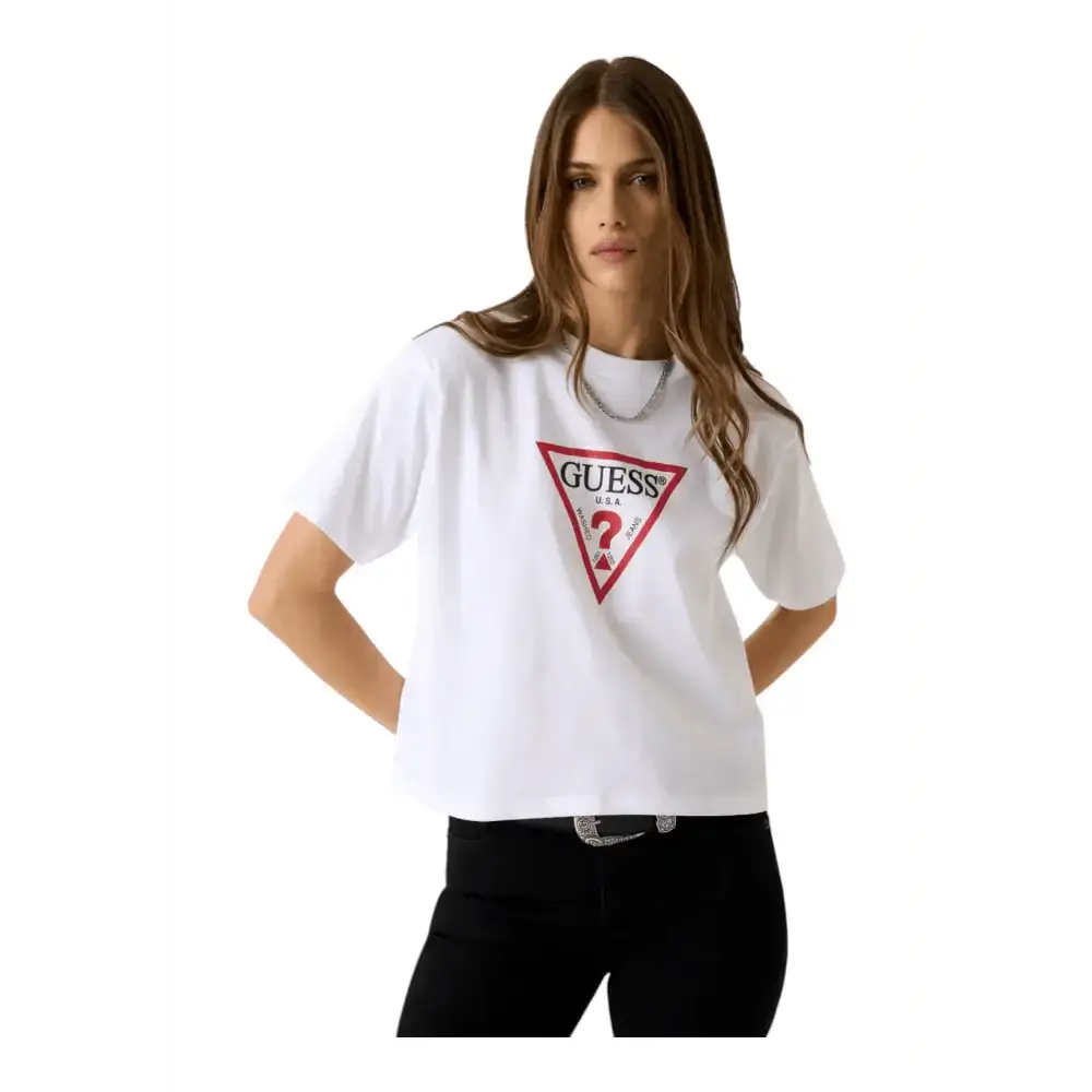 T-shirt Boxy logo maxi Donna Guess Jeans - Follower SRL