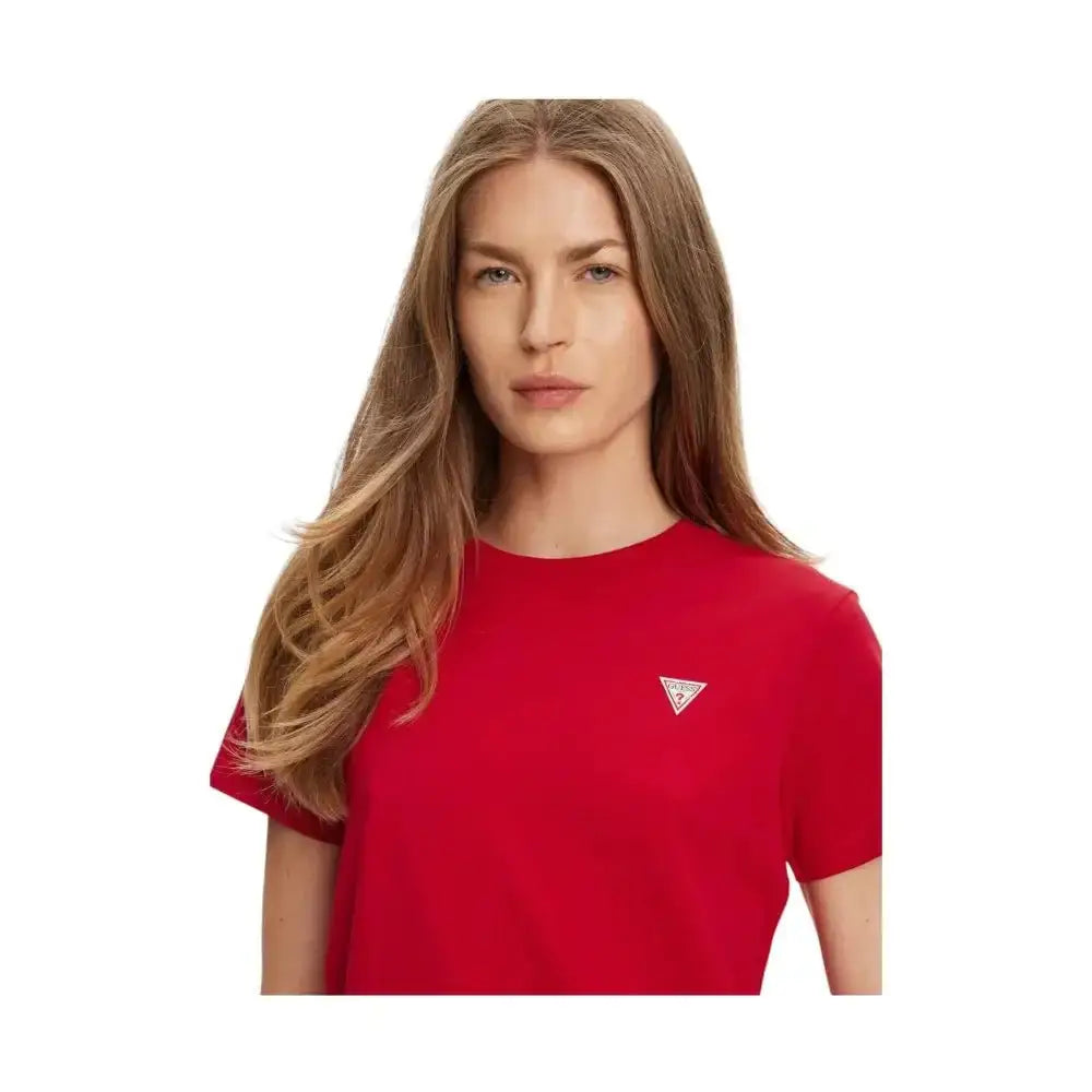 T-shirt classica con logo triangolo mini Donna Guess Jeans - Follower SRL