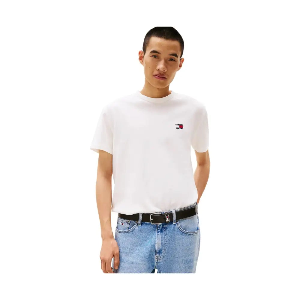 T-shirt con distintivo Tommy tono su tono Uomo Tommy Hilfiger Jeans Tommy Hilfiger Jeans
