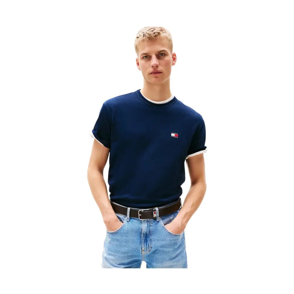 T-shirt con distintivo Tommy tono su tono Uomo Tommy Hilfiger Jeans Tommy Hilfiger Jeans