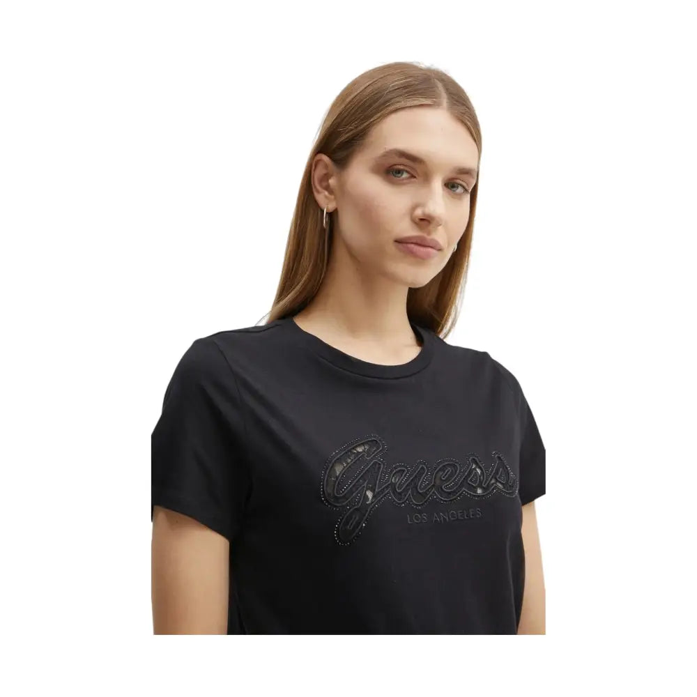 T-shirt con logo in pizzo Donna Guess Guess