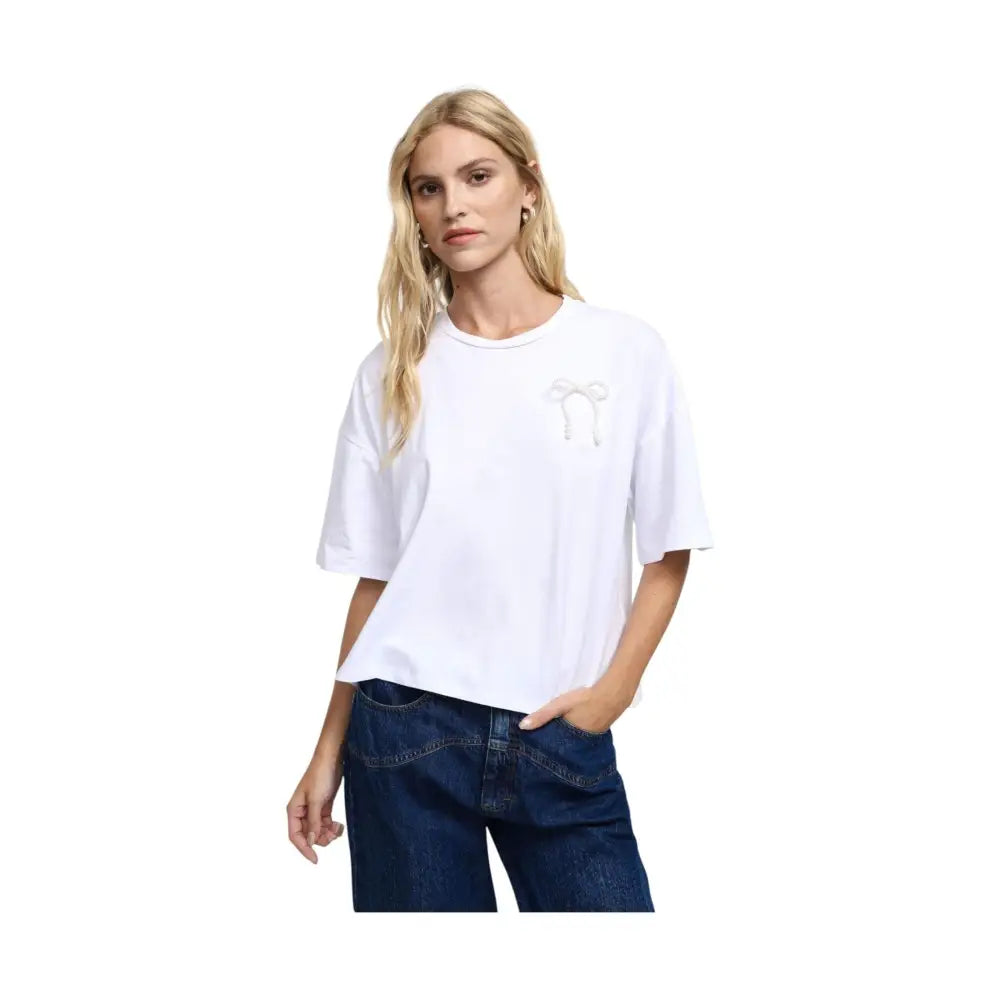 T-shirt con nastro decorativo Donna Please Please