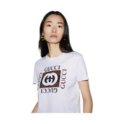 T-shirt Donna Gucci stampa gucci Gucci