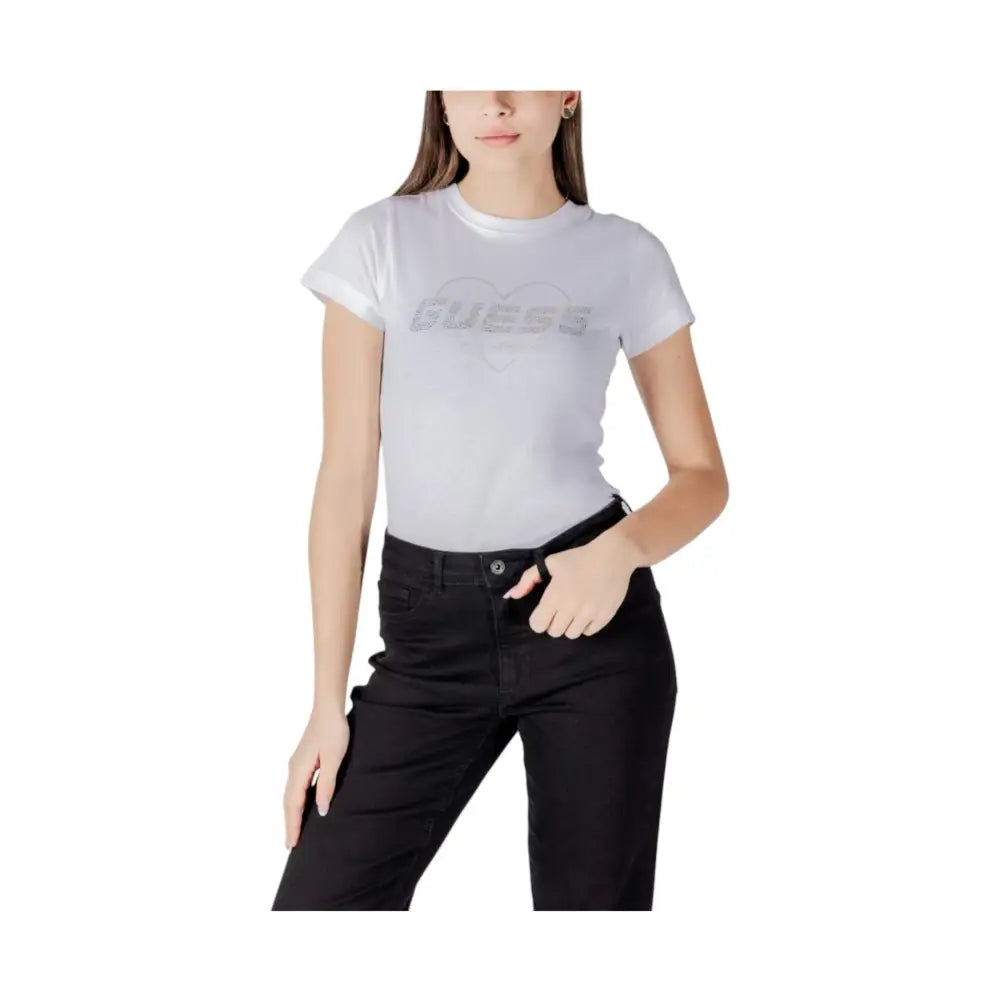 T-shirt Donna Guess Activewear logo strass Guess Activewear