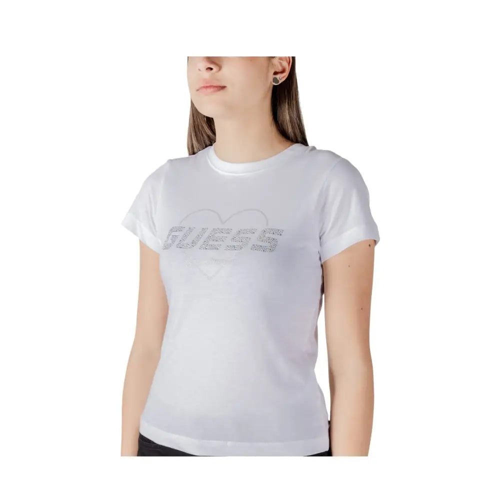 T-shirt Donna Guess Activewear logo strass Guess Activewear
