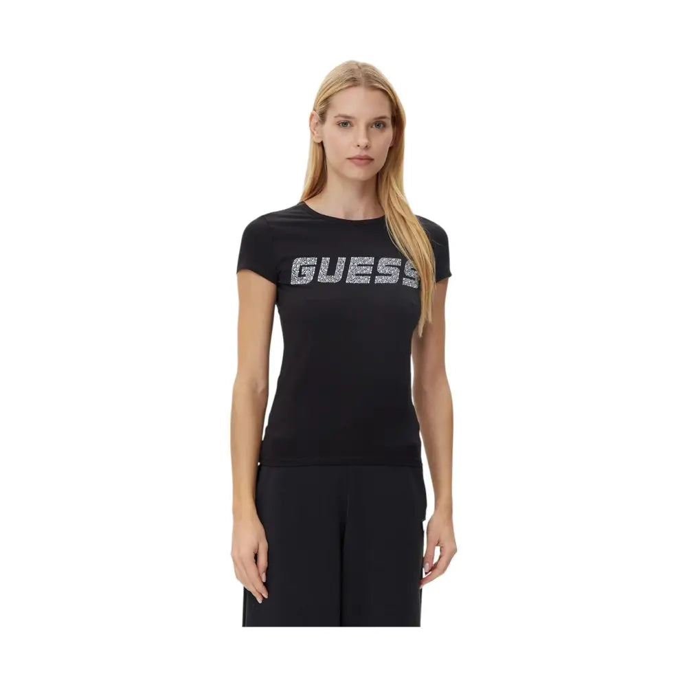 T-shirt Donna Guess Activewear logo strass Guess Activewear