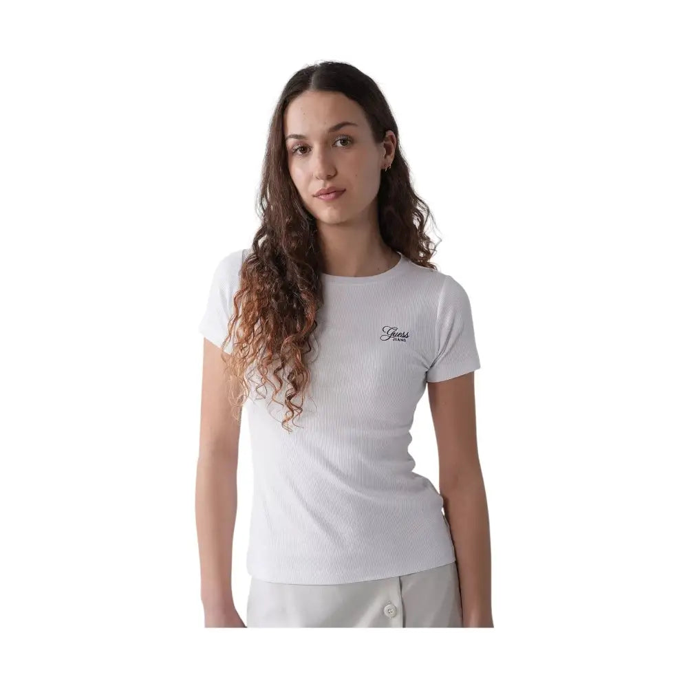 T-shirt Donna Guess Jeans Logo ricamato Guess Jeans
