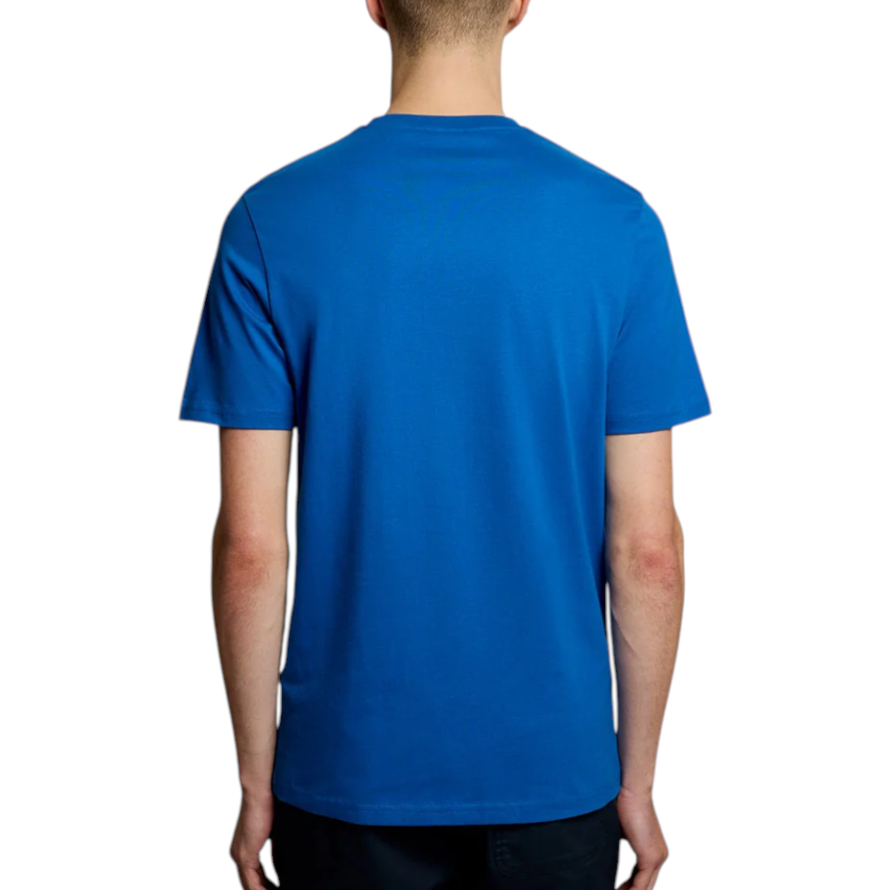 T-shirt uomo blu royal in cotone morbido con collo tondo e maniche corte di lyle e scott
