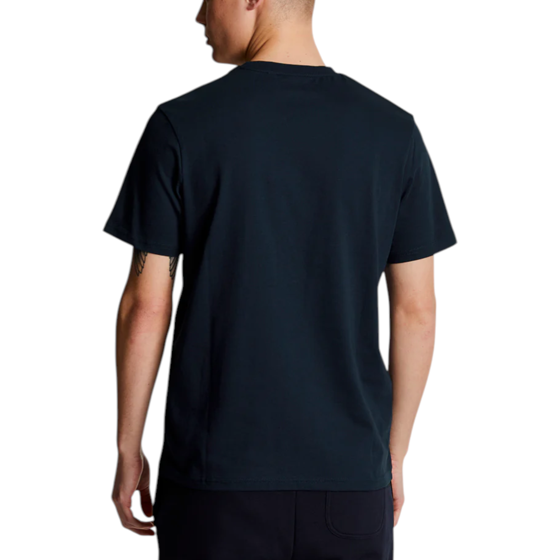 T-shirt in cotone uomo blu scuro maniche corte girocollo di lyle e scott