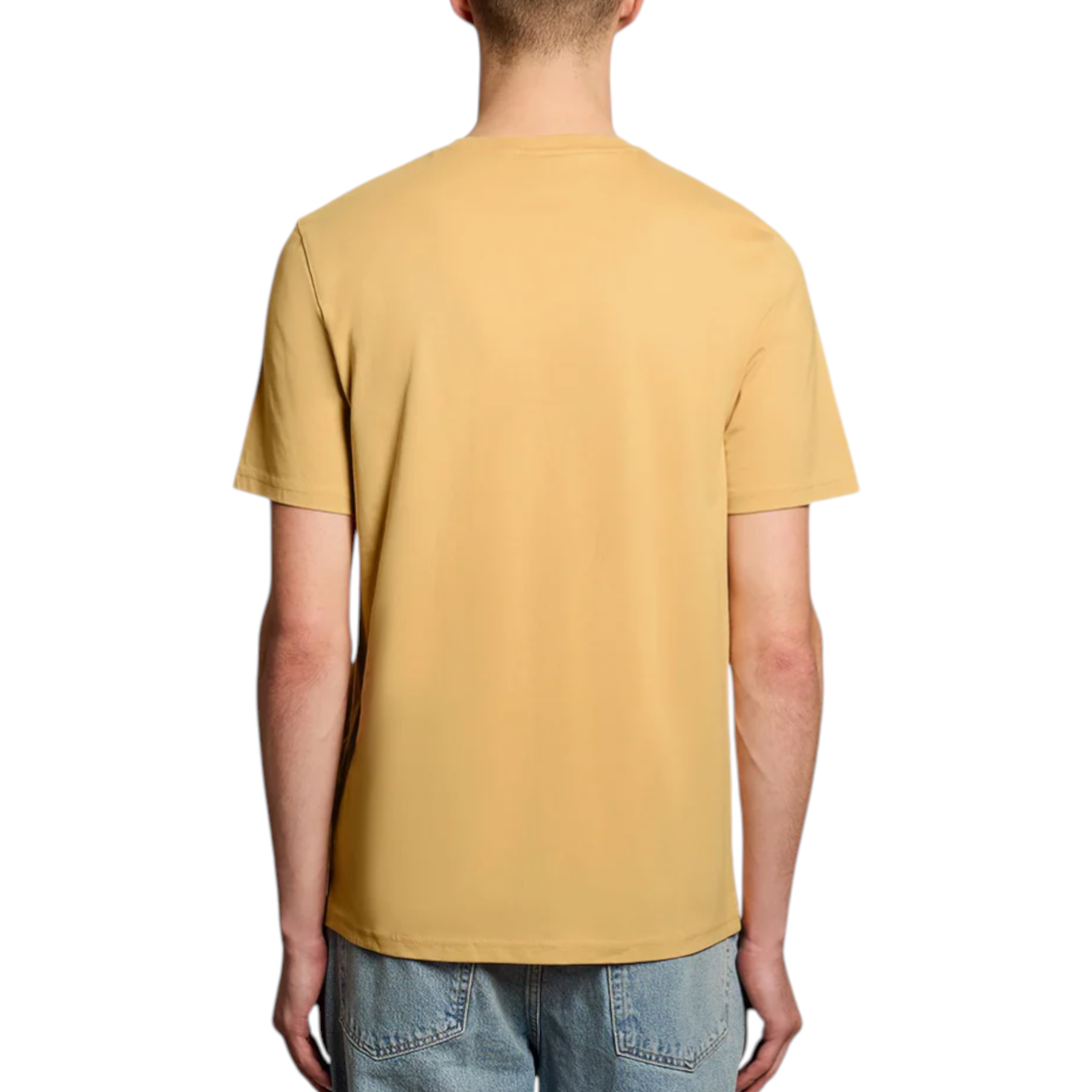 T-shirt in cotone giallo uomo lyle e scott con maniche corte e collo a giro in tessuto morbido