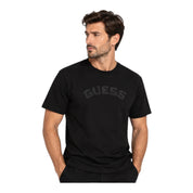 T-shirt logo petto uomo nero guess