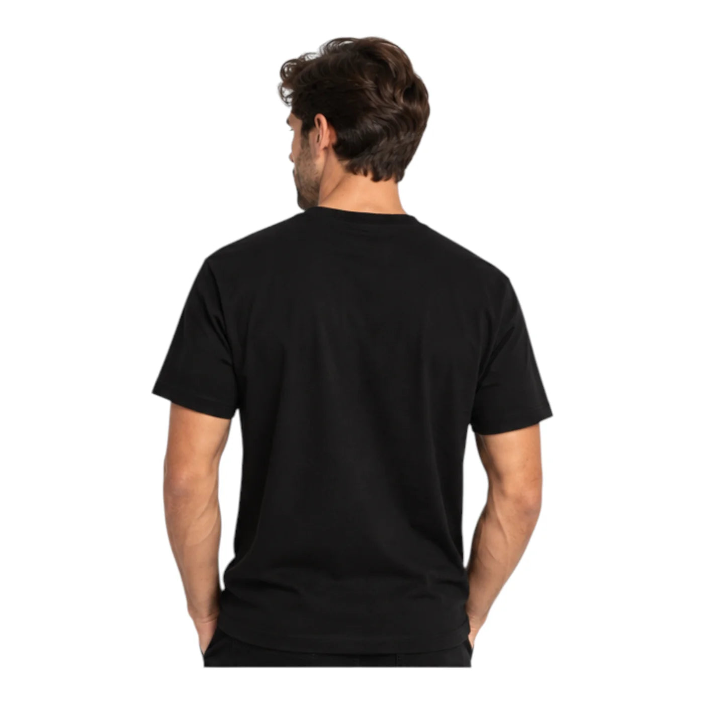 T-shirt logo petto uomo nero guess
