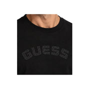 T-shirt logo petto uomo nero guess