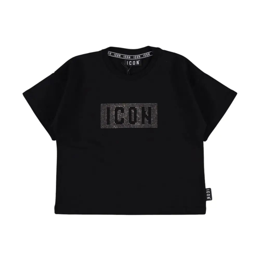 T-shirt logo strass Bambina Icon Icon