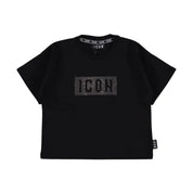 T-shirt logo strass Bambina Icon Icon