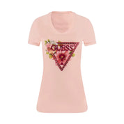 T-shirt logo triangolo floreale Donna Guess Guess